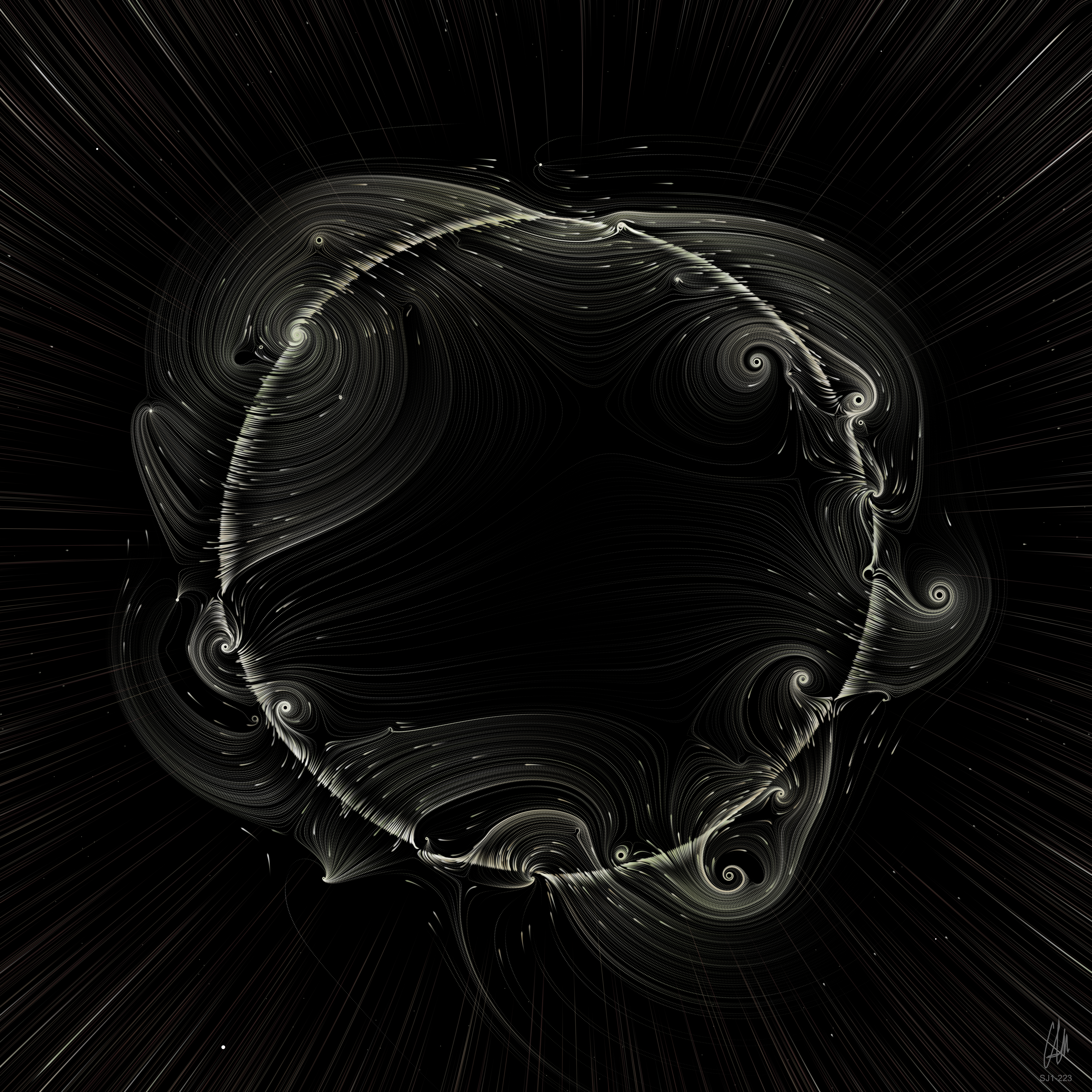 Abstract visualization of zero-knowledge proofs securing AI model training pipelines with blockchain verification and Brevis zkVM integration